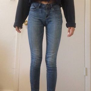 High waisted skinny jeans